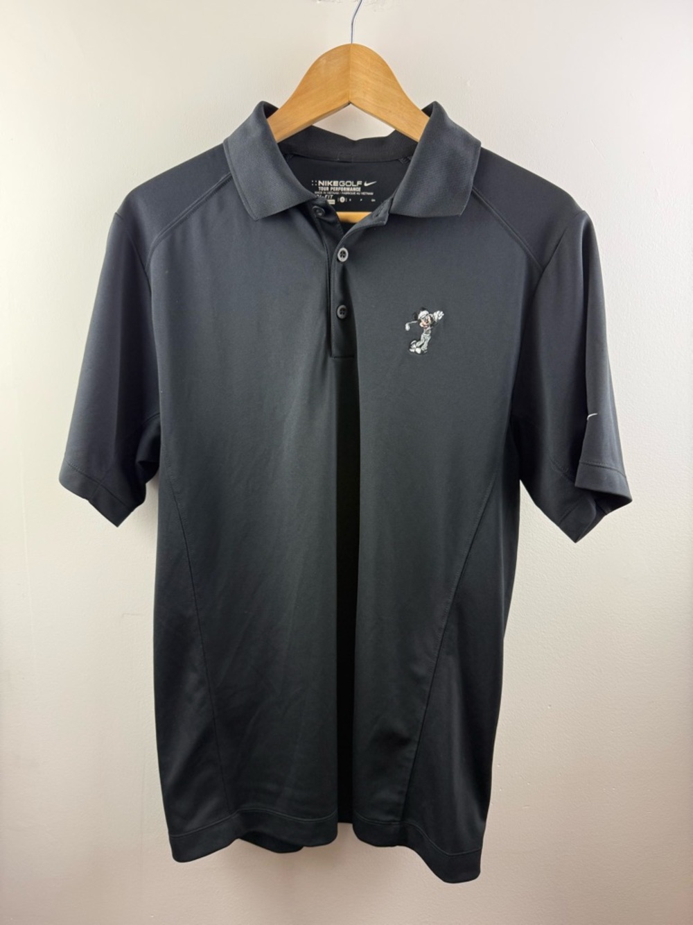 Nike Golf Disney Parks Mickey Mouse Tour Performance Dri-FIT Polo Small Black
